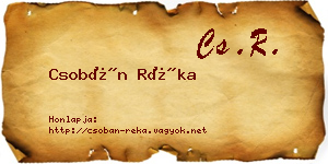 Csobán Réka névjegykártya