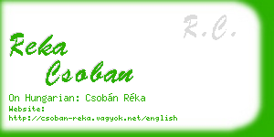 reka csoban business card